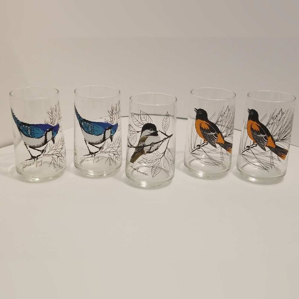 Vintage Anchor Hocking Glass Tumblers Set of 5
